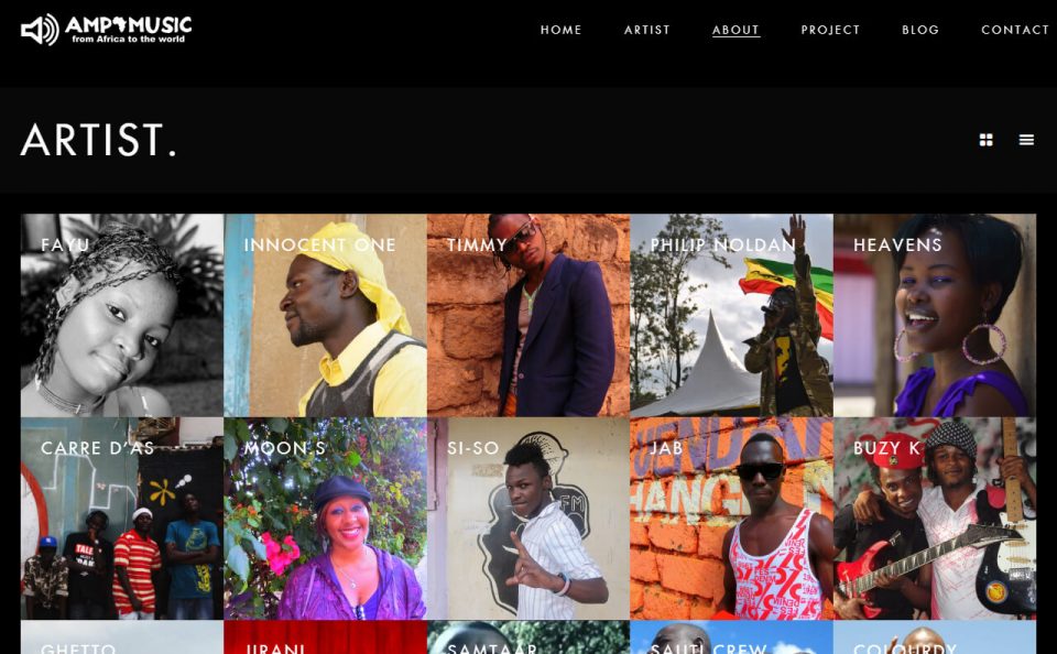 AMP MUSIC – From Africa, To the World –のWEBデザイン
