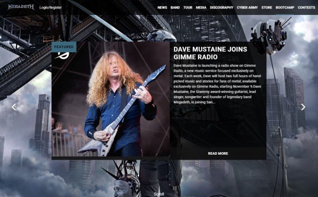MegadethのWEBデザイン