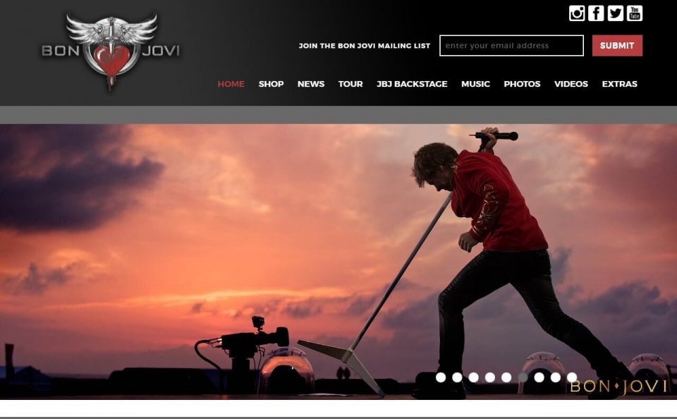 BonJovi.com – The official site of Bon JoviのWEBデザイン