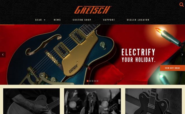Gretsch GuitarsのWEBデザイン