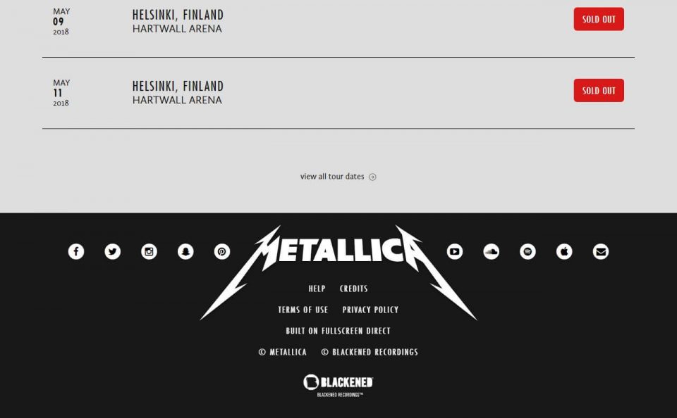 Home – MetallicaのWEBデザイン