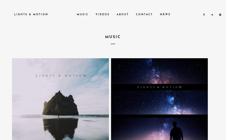 Lights & Motion – Official SiteのWEBデザイン
