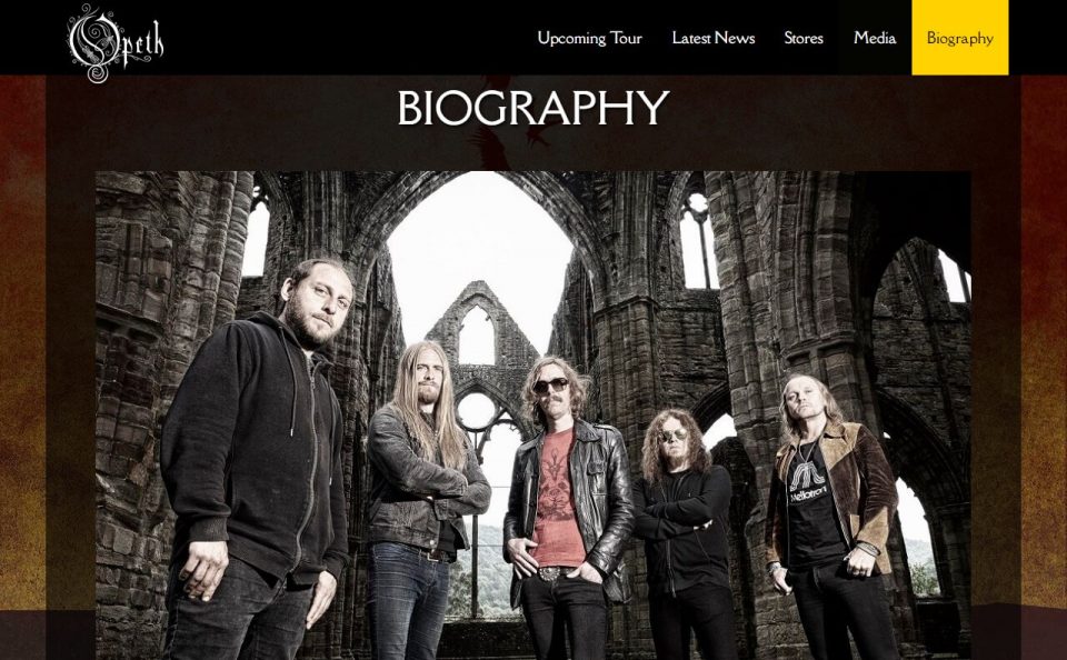 Opeth – Official Website | SORCERESS New Album OUT WORLDWIDE!のWEBデザイン