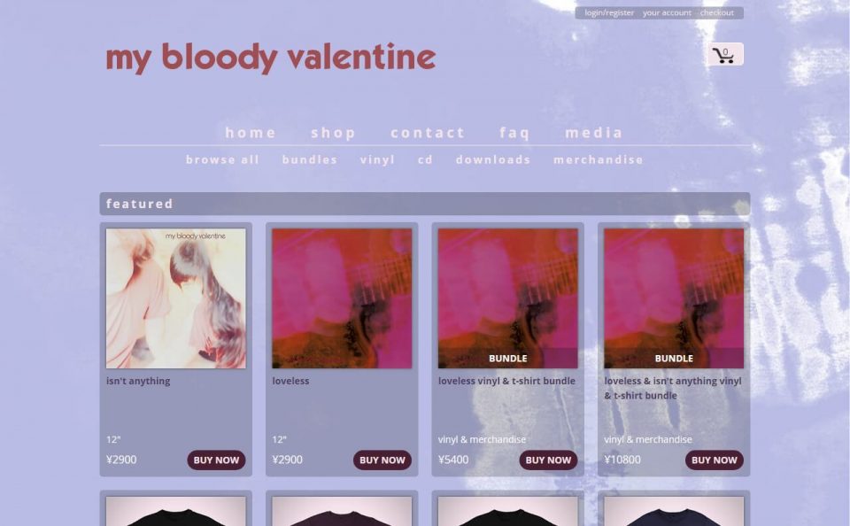 my bloody valentine – official websiteのWEBデザイン