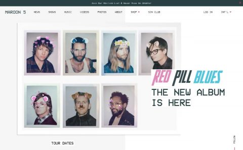 Maroon 5 | Red Pill Blues TourのWEBデザイン