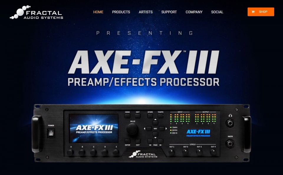 Fractal Audio Systems – Amp Modeling and Effects Processor TechnologyのWEBデザイン