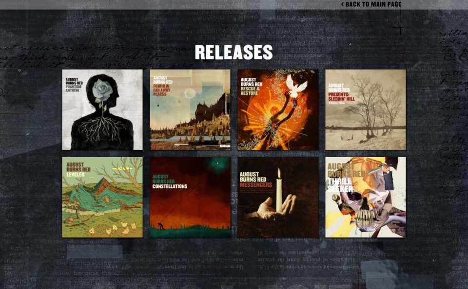 AUGUST BURNS RED – The Official WebsiteのWEBデザイン
