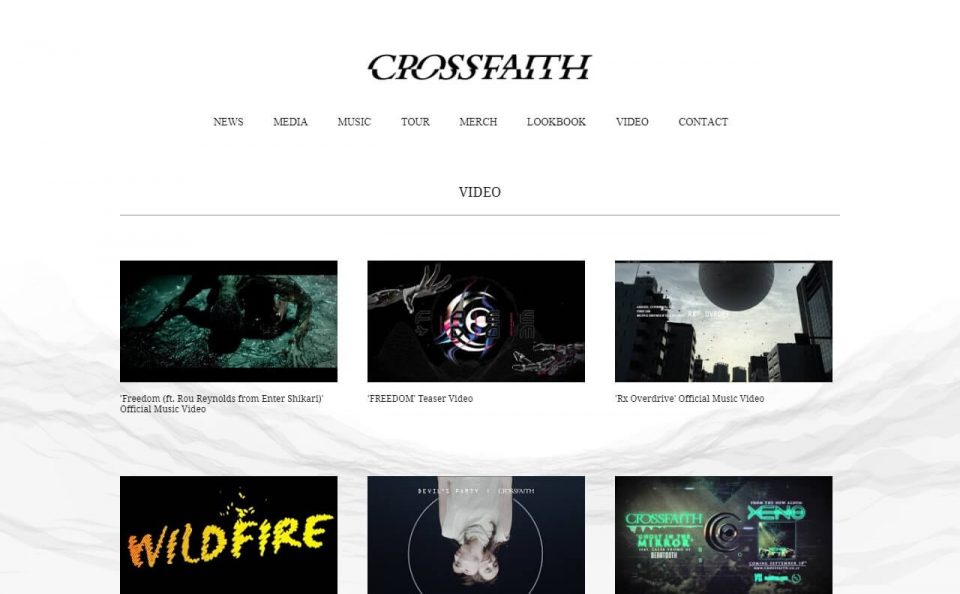 Crossfaith OFFICIAL WEB SITEのWEBデザイン