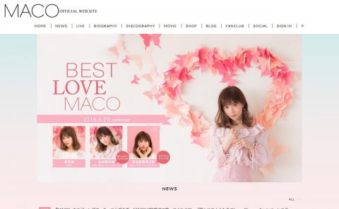 MACO OFFICIAL WEBSITEのWEBデザイン