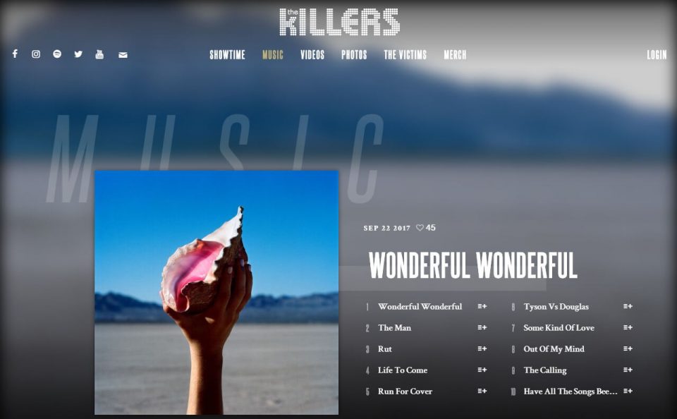The Killers | Official SiteのWEBデザイン
