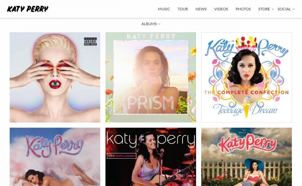 Katy Perry | WITNESS. THE ALBUM. THE TOURのWEBデザイン