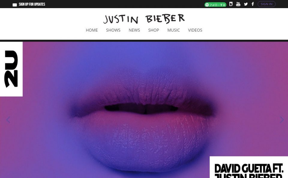 Justin Bieber – Purpose Available NowのWEBデザイン