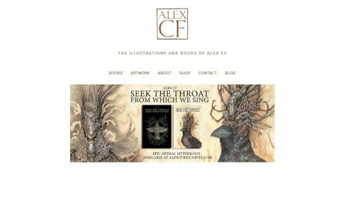 The illustrations and books of Alex CFのWEBデザイン