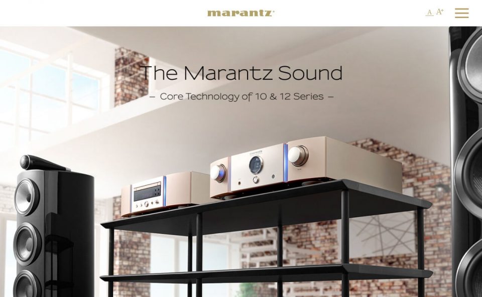 The Marantz Sound ―Core Technology of 10 & 12 Series―のWEBデザイン