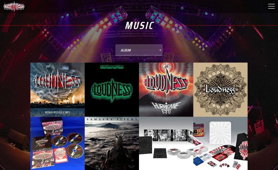 LOUDNESS – Official Website –のWEBデザイン