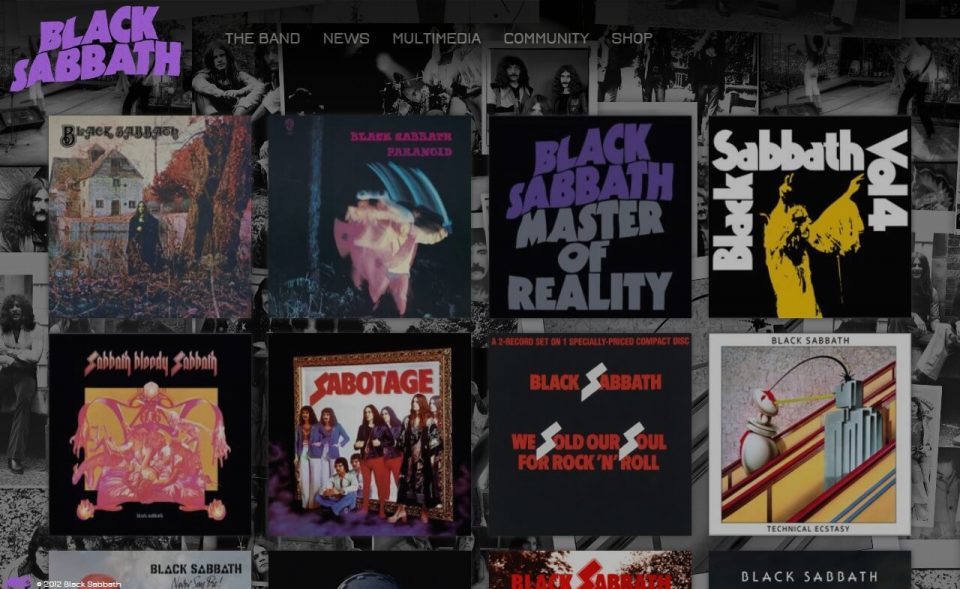The Official Black Sabbath Website ::のWEBデザイン