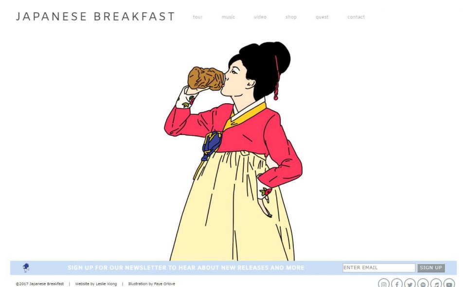 Japanese Breakfast – Official WebsiteのWEBデザイン