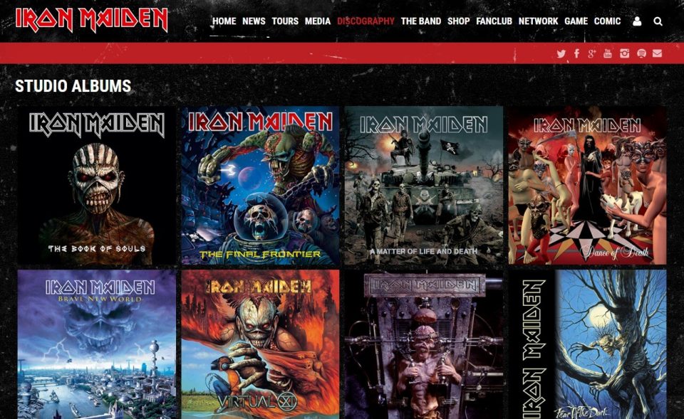 Iron Maiden  – Official WebsiteのWEBデザイン