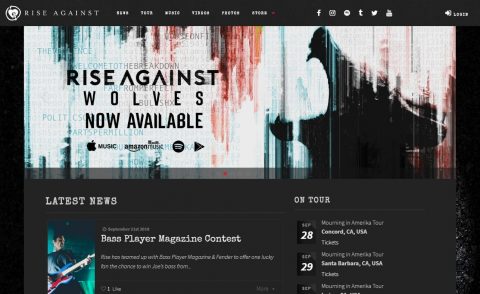 Rise Against | Official SiteのWEBデザイン