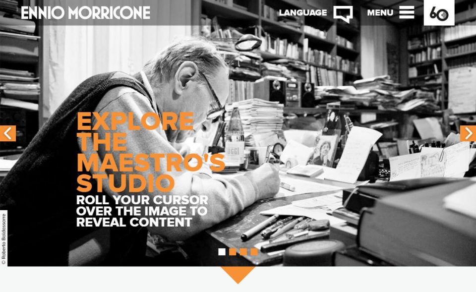 Ennio Morricone | Official websiteのWEBデザイン
