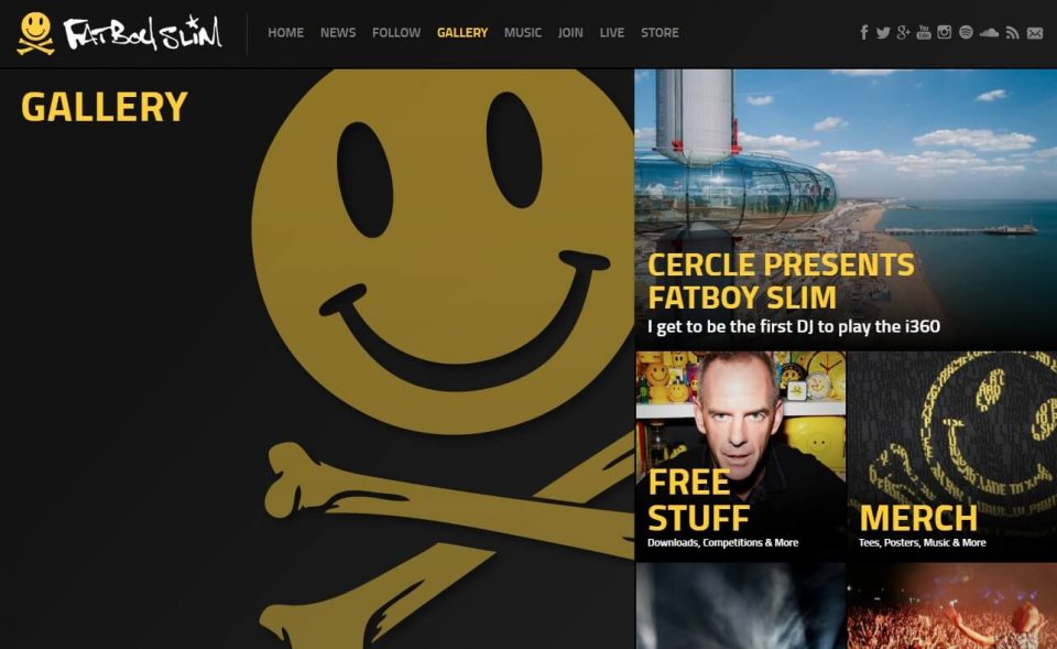 Fatboy Slim – Official WebsiteのWEBデザイン
