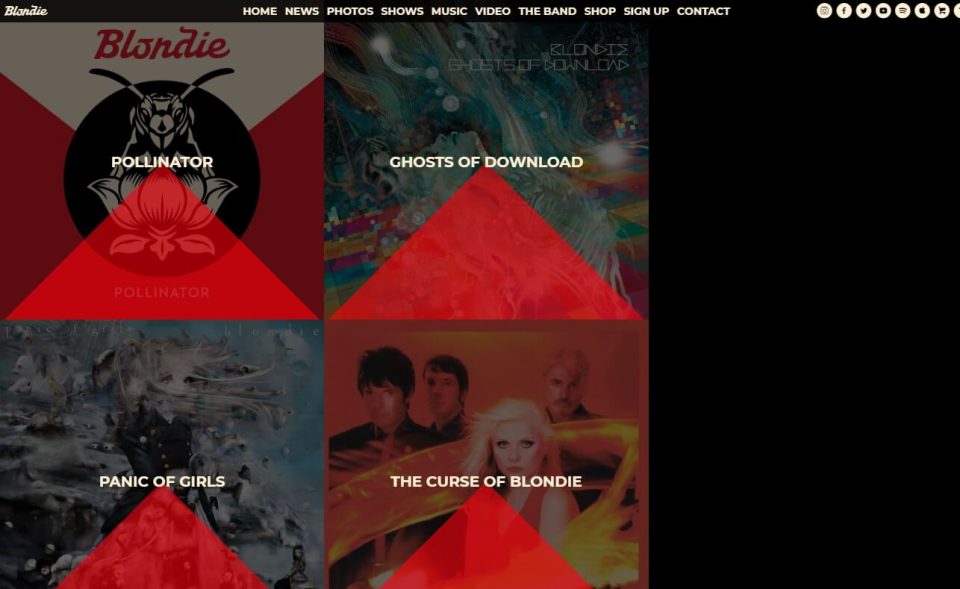 Blondie – Official WebsiteのWEBデザイン