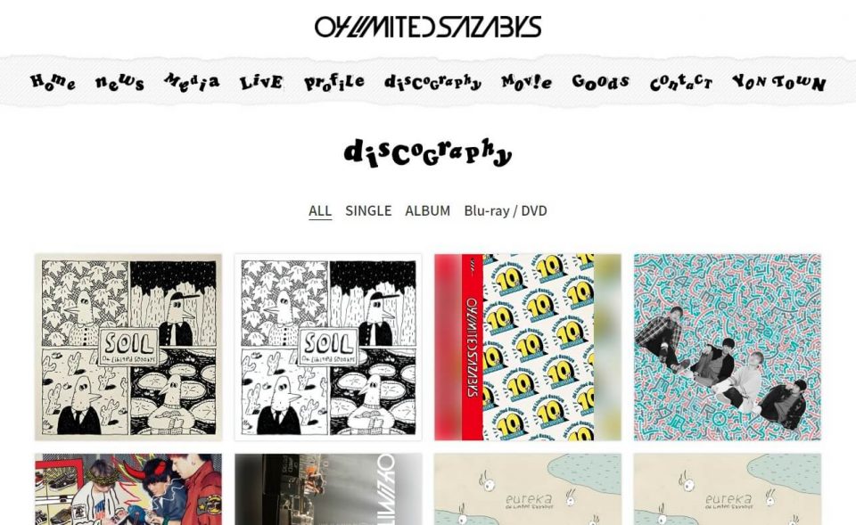 04 Limited Sazabys OFFICIAL WEB SITEのWEBデザイン