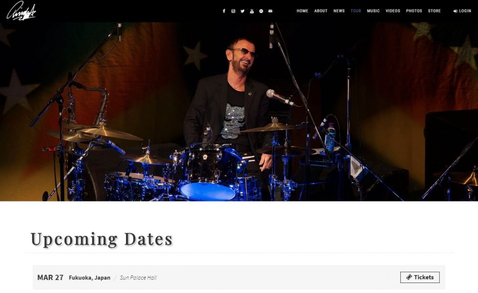 Ringo Starr | Official SiteのWEBデザイン