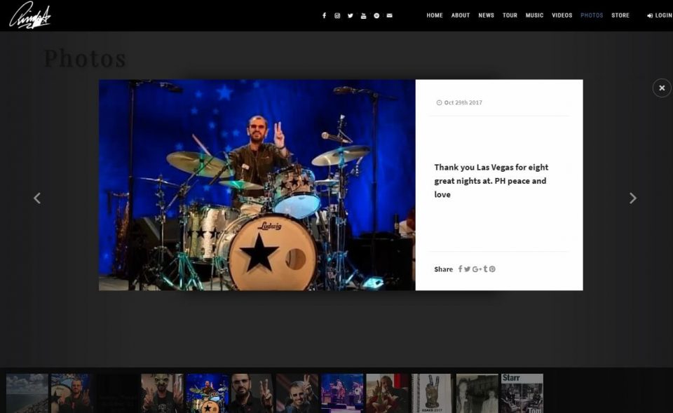 Ringo Starr | Official SiteのWEBデザイン