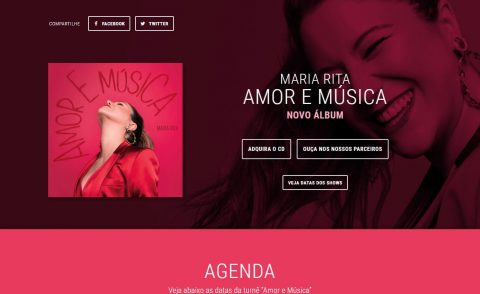 Maria Rita – Novo Álbum – Amor e MúsicaのWEBデザイン