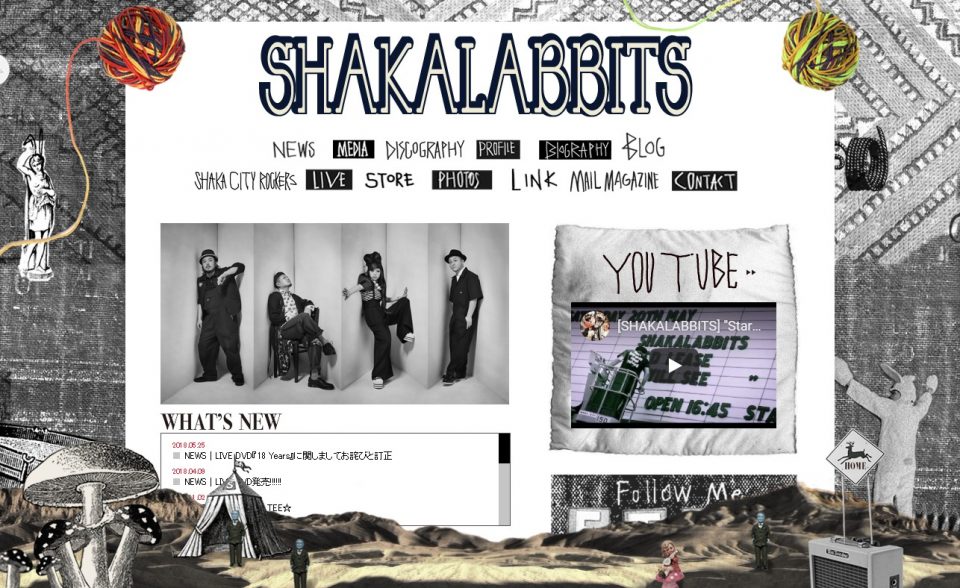 SHAKALABBITS OFFICIAL WEB SITEのWEBデザイン