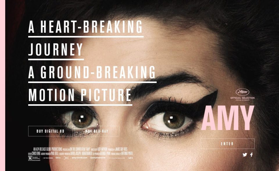 Amy – Official Movie Site – In Theaters This JulyのWEBデザイン