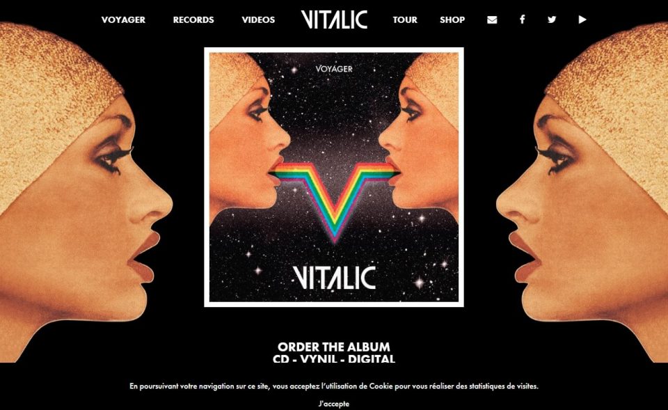 VITALIC – Voyager, new album available.のWEBデザイン