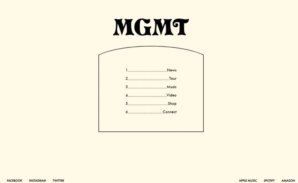 MGMT | Official SiteのWEBデザイン