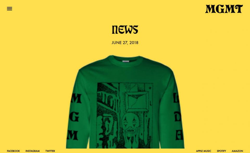 MGMT | Official SiteのWEBデザイン