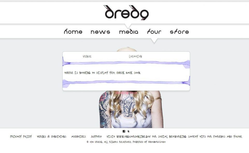 dredg – Official SiteのWEBデザイン