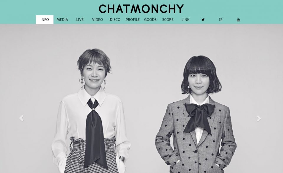 CHATMONCHY チャットモンチー Official SiteのWEBデザイン
