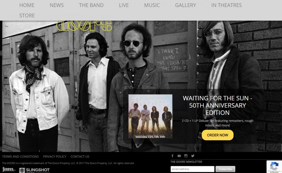 The Doors – Official Website Of The DoorsのWEBデザイン