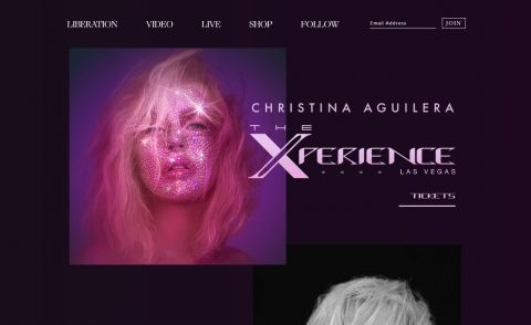 Christina Aguilera – Official WebsiteのWEBデザイン