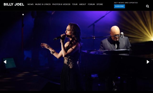 Home | Billy Joel Official SiteのWEBデザイン