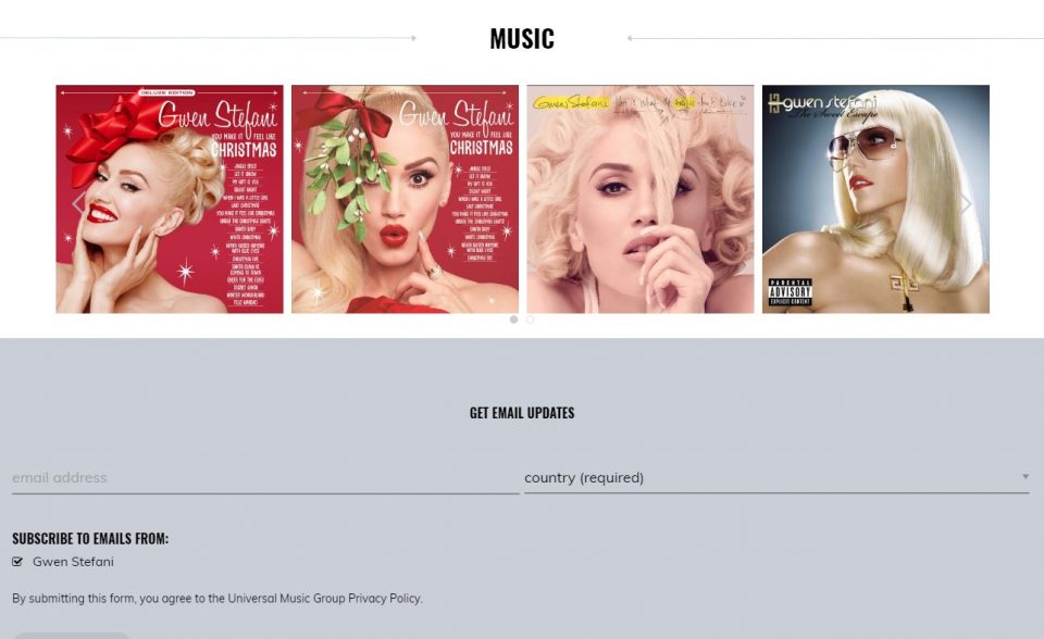 Gwen Stefani | Official SiteのWEBデザイン