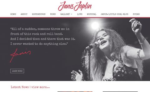 Janis Joplin – Official WebsiteのWEBデザイン