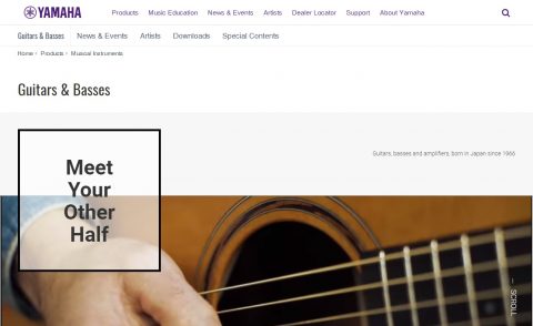 Guitars & Basses – Musical Instruments – Products – Yamaha – UK and IrelandのWEBデザイン