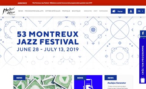 Montreux Jazz FestivalのWEBデザイン