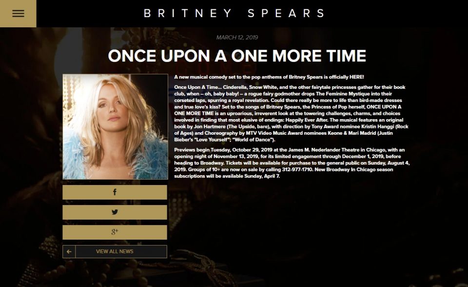 Britney Spears – Official SiteのWEBデザイン