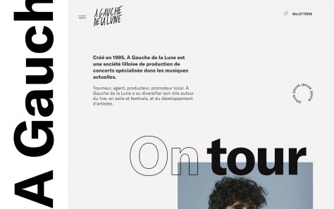 A Gauche de la Lune | Tourneur, agent, producteur, promoteur localのWEBデザイン