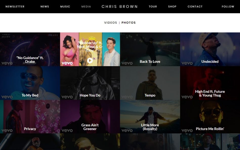 Chris Brown – Indigo | Official WebsiteのWEBデザイン