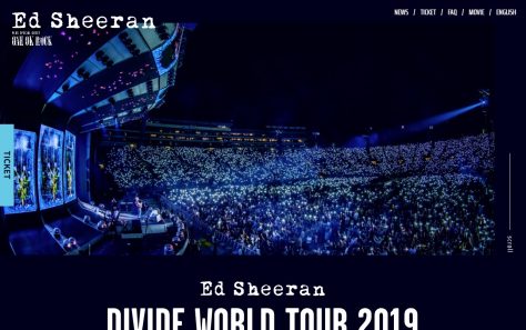 Ed Sheeran(エド・シーラン) DIVIDE WORLD TOUR 2019 日本公演特設サイトのWEBデザイン