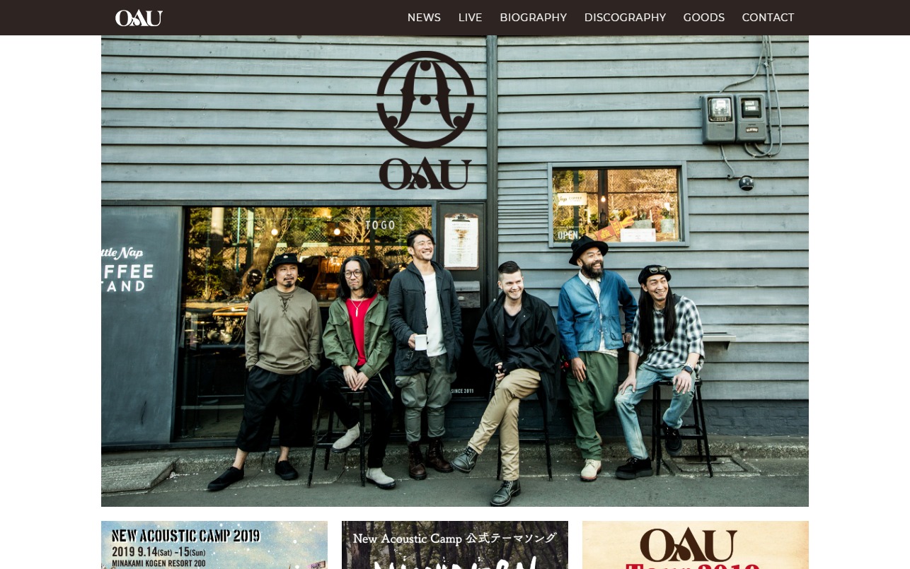 OAU（OVERGROUND ACOUSTIC UNDERGROUND） | MUSIC WEB CLIPS -  バンド・アーティスト・音楽関連のWEBデザイン ギャラリーサイト