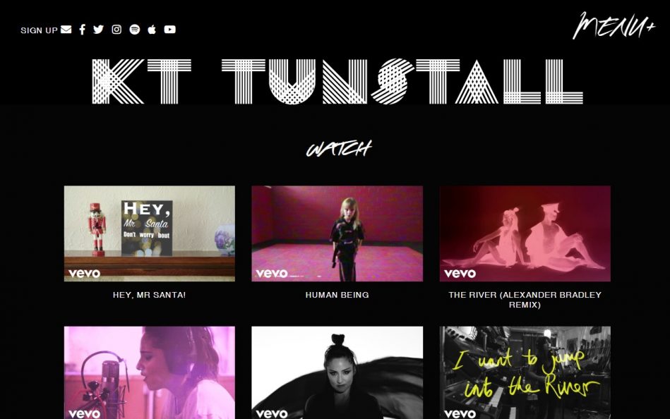 KT Tunstall – OfficialのWEBデザイン